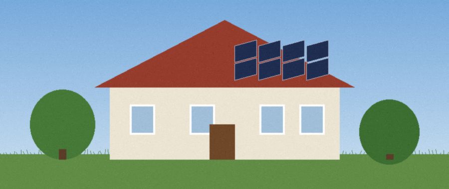 Wohnhaus mit Solaranlage